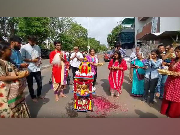 Visuals of Robo Rath Yatra carried out by Jai Makwana (Photo/ANI)