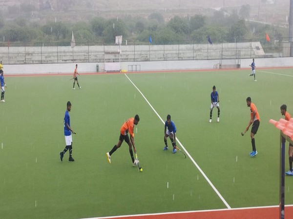 Players in action during Day three of 1st Hockey India Junior and Sub-Junior Men Academy Championship 2023 (Image: HI)