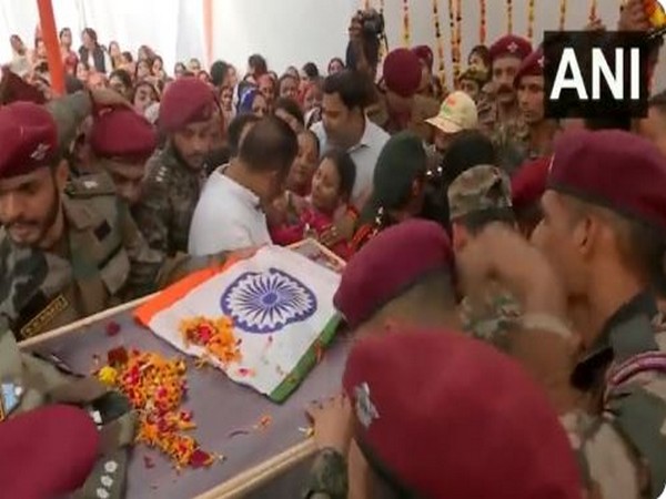 Mortal remains of Capt Shubham Gupta brought to his residence in UP's Agra (Photo/ANI)