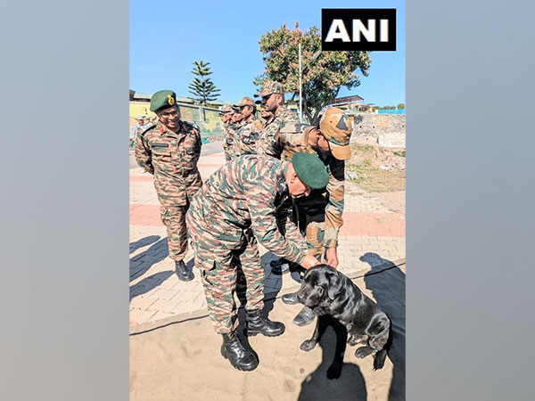 Indian Army dog awarded for tracking down Pakistani terrorist during Rajouri encounter (Photo/ANI)